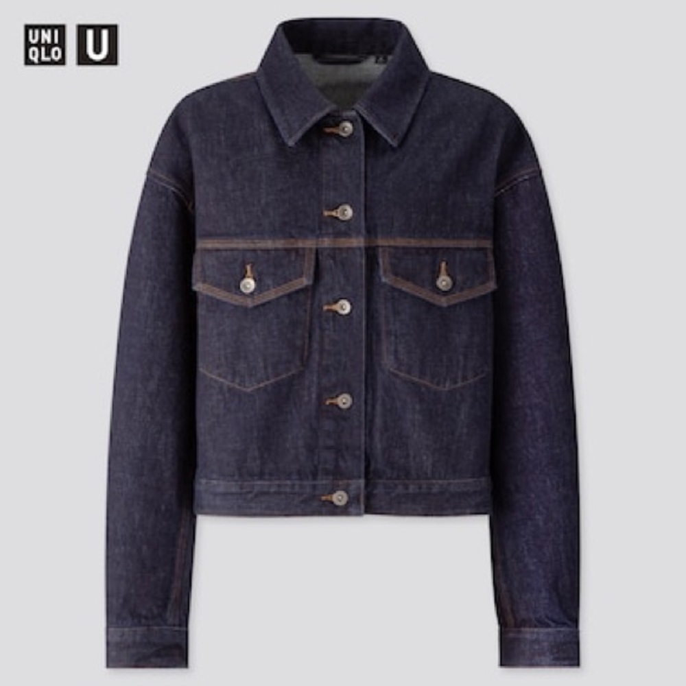 NWT UNIQLO U cropped denim jacket